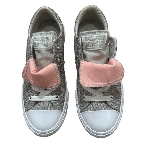 Converse All Star Maddie Slip Low Top Junior Sneakers Grey Pink Size Girls 3 - Picture 8 of 16